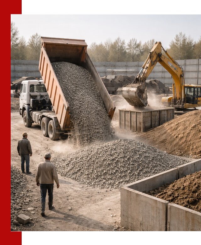 Доставка нерудных материалов с погрузкой и разгрузкой в Казани