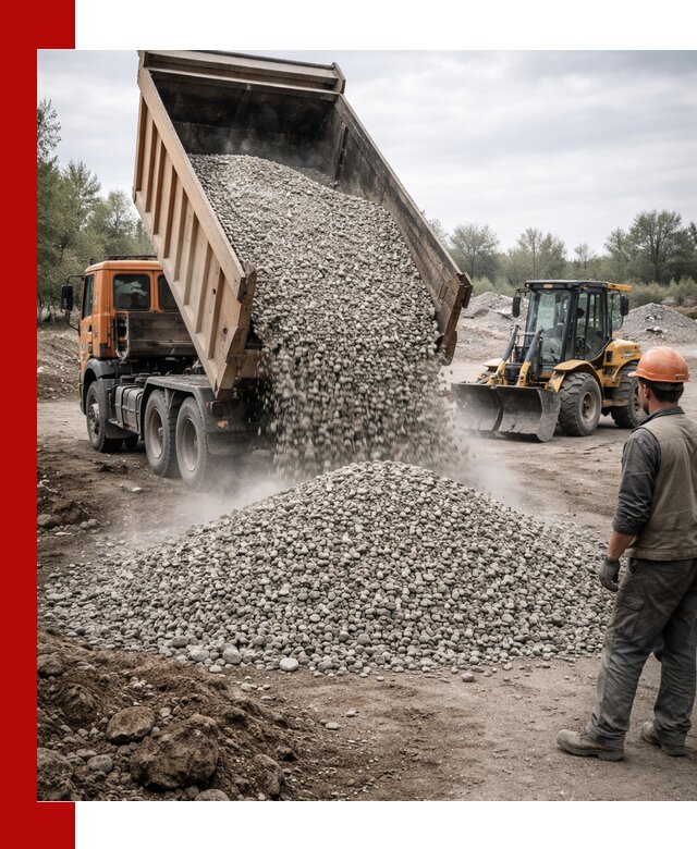 Доставка щебня в Казани крупными и мелкими фракциями