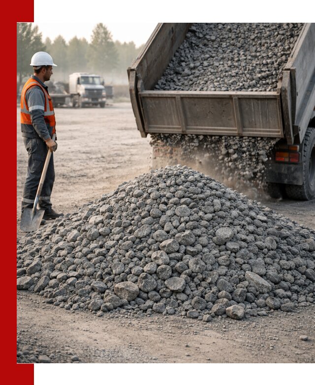 Гранитный щебень фракции 100–201 для строительства в Казани