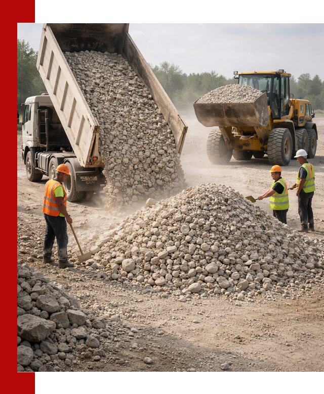 Доставка известнякового щебня фр. 40-70 в Казани