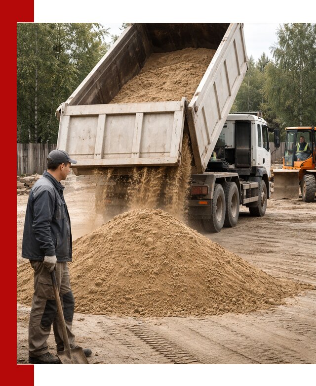 Доставка и продажа песка с разгрузкой в Казани