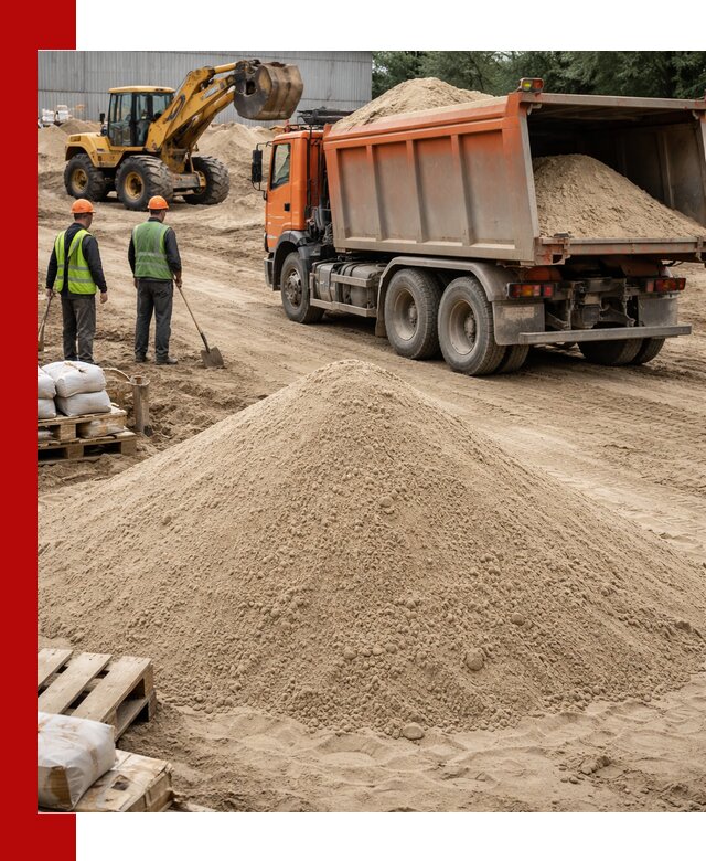 Доставка и продажа мытого речного песка в Казани