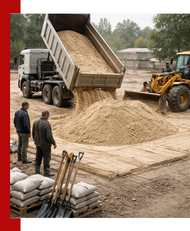 Доставка мытого песка в Казани с самосвалами по выгодной цене