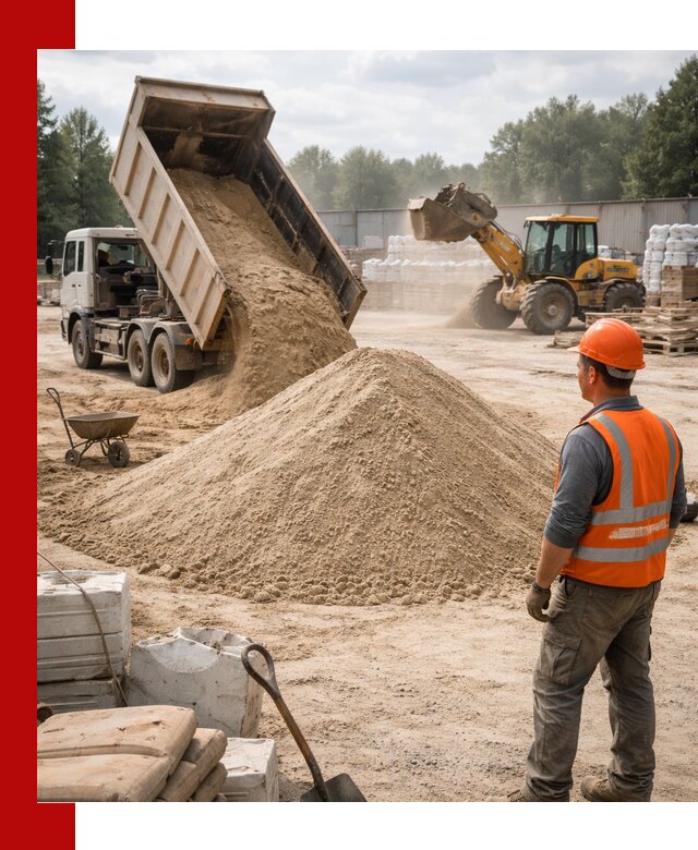 Доставка строительного песка с самосвалом в Казани