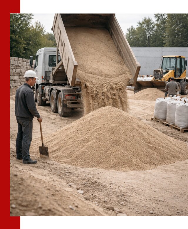 Кварцевый песок фракция 0–3 мм с доставкой в Казани