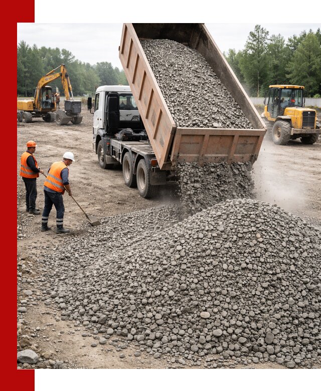 Доставка гравия фракции 40-70 в Казани оптом и в розницу