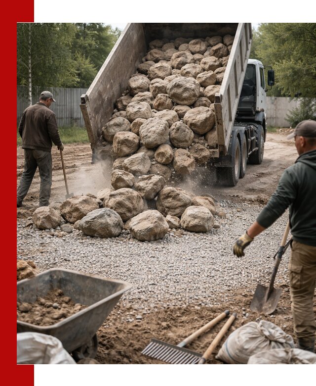 Доставка и укладка булыжника в Казани