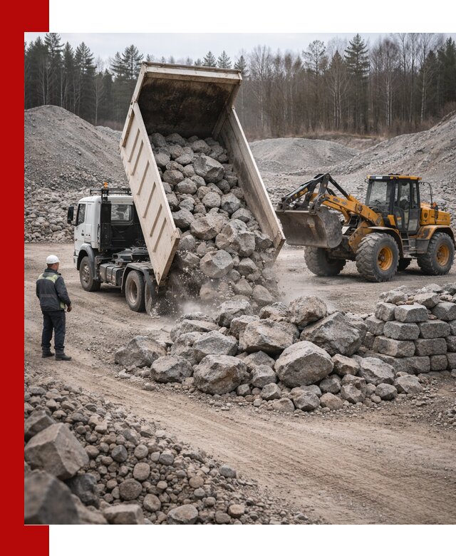 Доставка и продажа бутового гранитного камня в Казани