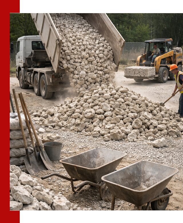 Доставка и продажа бутового известнякового камня в Казани