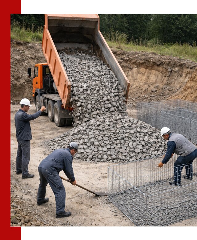 Камень для габионов с доставкой в Казани быстро и надёжно