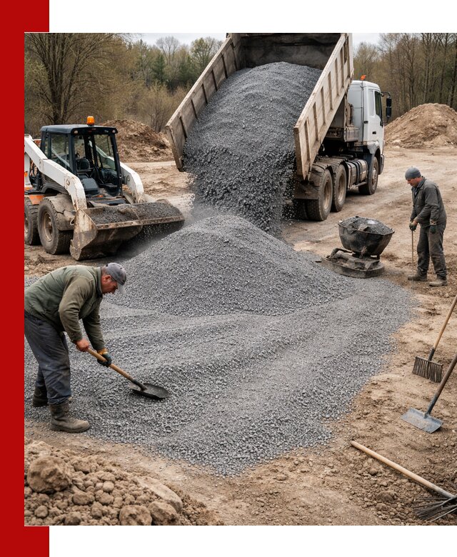 Отсев для подсыпки в Казани — доставка и подсыпка на участок