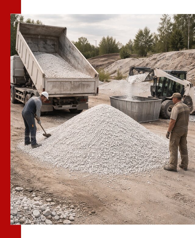 Доставка и продажа белой мраморной крошки в Казани