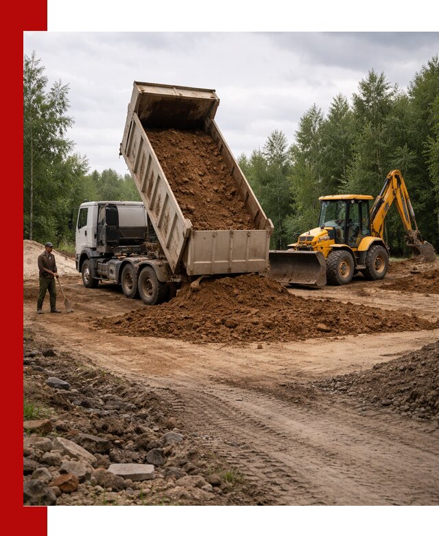 Доставка суглинка самосвалами в Казани подсыпка и планировка