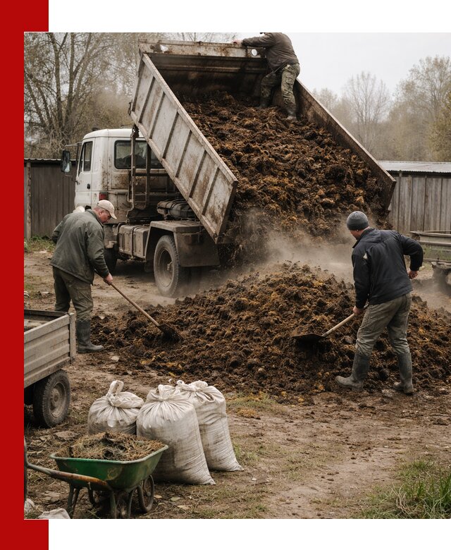 Доставка коровьего навоза самосвалом в Казани