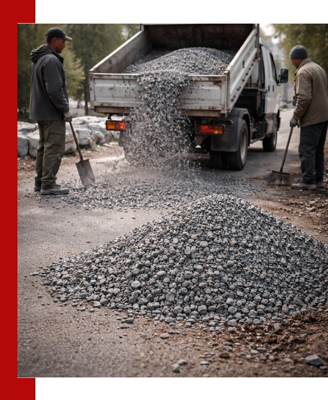 Гранитная крошка для посыпки дорог и тротуаров в Казани