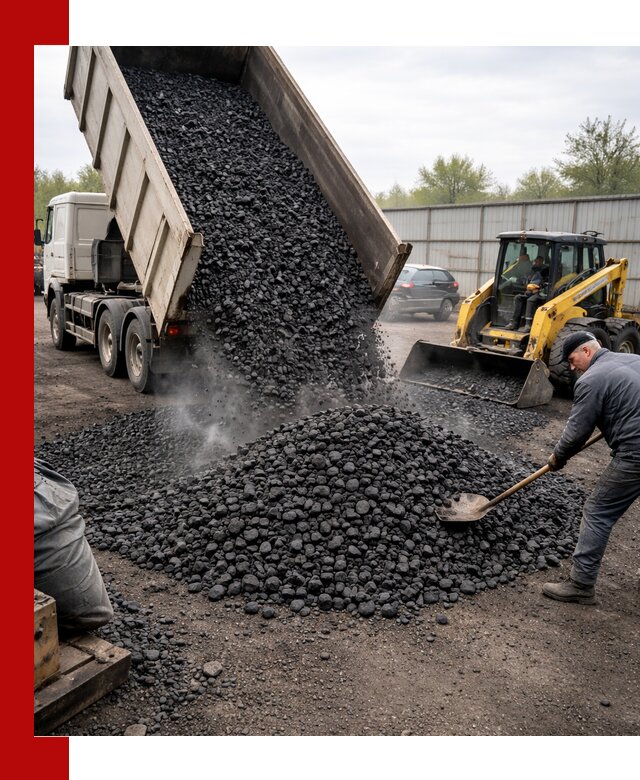 Доставка угля орех в Казани оптом и в розницу
