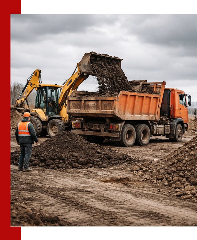 Вывоз грунта и строительного мусора в Казани грузовыми самосвалами