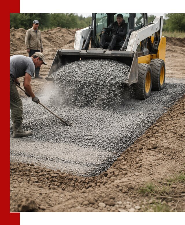 Устройство щебеночной подушки в Казани для дорог и фундаментов